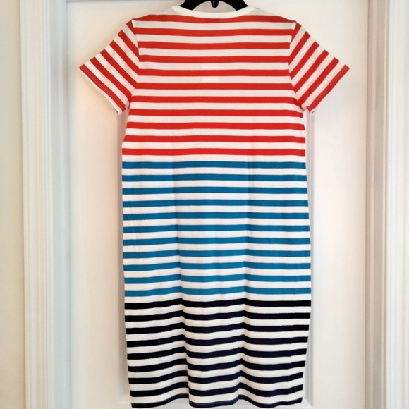NWT Sz XS JCrew Factory Stripes SS T-Shirt Dress - Picture 2 of 9